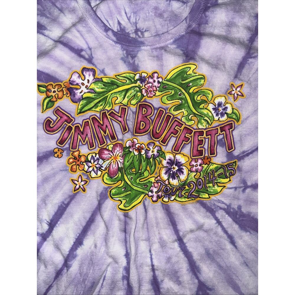 Jimmy Buffett Tour T-Shirt Purple Tie-Dye 2014 Tour 19x26 XL - Picture 2 of 5